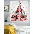thumbnail image 3 of Valentines Day Gnomes Sheer Curtains 63 Inch Length 2 Panels Set Window Treatments, Red Love Heart Eucalyptus Leaves Rod Pocket Semi Curtains for Living Room/Bedroom/Kitchen Décor, 104"W x 63"L, 3 of 7