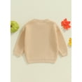 thumbnail image 6 of Loicainy Baby Toddler Kids Boy Girl Halloween Sweaters 3 6 9 12 18 24 Months 2T 3T 4T 5T Long Sleeve Round Neck Pumpkin Face Embroidery Knit Tops Sweatshirts, 6 of 9