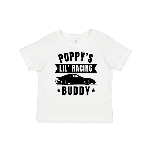 Inktastic Poppy's Lil' Racing Buddy with Car Silhouette Boys or Girls Baby T-Shirt