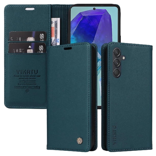 Funda para Samsung Galaxy M55 5G Estuche de Cuero PU Tipo Cartera con Ranuras para Tarjetas y Cierre Magnético