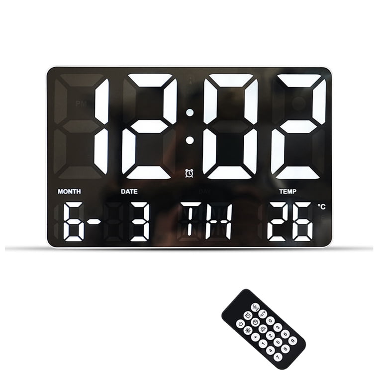 Alarms digital clock with sun moon icons, custom reminders and calendar  clock, day date clock for impaired vision, seniors dementia alzheimers'  clock- with remote control - walmart.com
