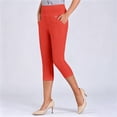 thumbnail image 5 of Noric Women's Plus SizeCapri Pants High Waist Casual Cropped Leggings with Button Pockets for Summer, 5 of 6