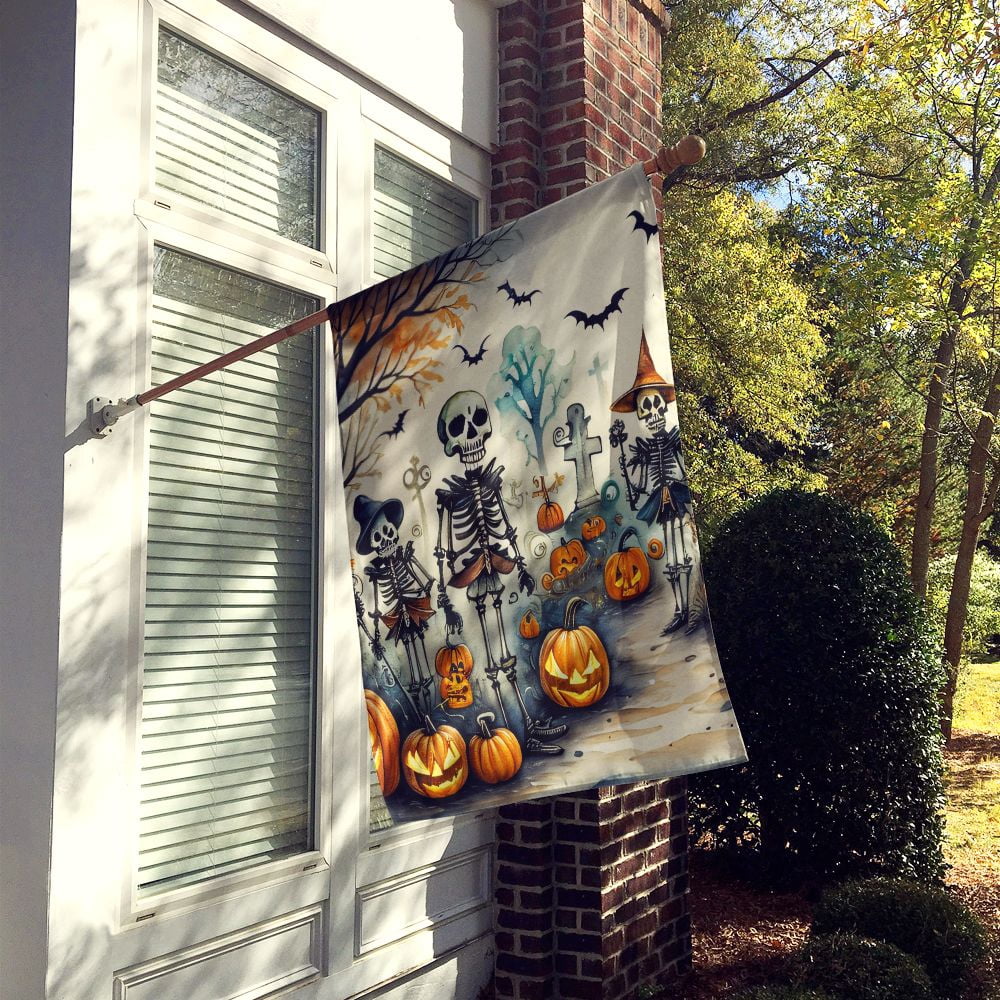 Halloween Dog House Flag 28x40IN Double-Sided Polyester Decorative Sleeve Pole Flag for Outdoor Home Garden Patio