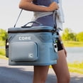 thumbnail image 3 of CORE 18 Can Climakeep Magnetic Soft Cooler, Leakproof Cooler, Waterproof Zipper, Steel Blue, 3 of 12