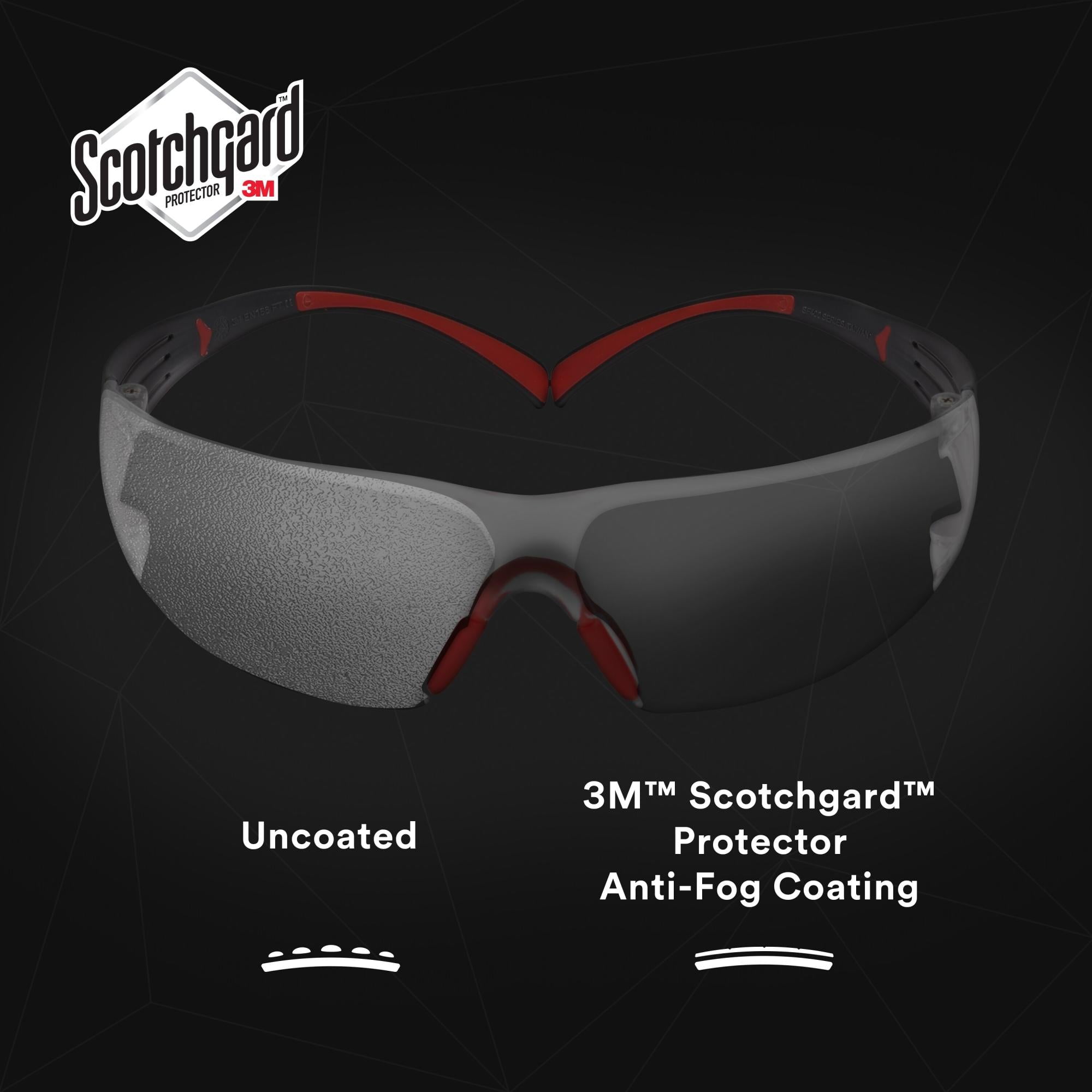 CCS, Safety Glasses, Scotchgard Anti-Fog & Anti-Scratch, Clear Lens, Green Frame, Frameless