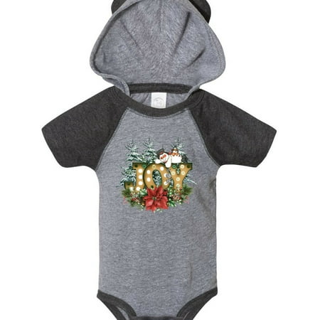 

Inktastic Christmas Joy in Lights with Cute Snowman and Poinsettia Gift Baby Boy or Baby Girl Bodysuit