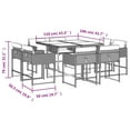 thumbnail image 2 of vidaXL 9 Piece Patio Dining Set with Cushions Black Poly Rattan, 2 of 8