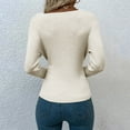 thumbnail image 4 of Hfyihgf Women's Criss Cross V-Neck Sweaters Long Sleeve Knit Wrap Front Slim Fit Pullover Tops Beige XL, 4 of 6