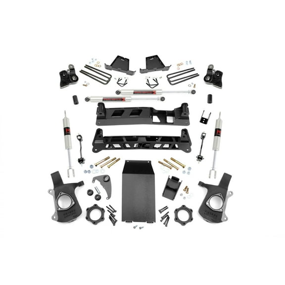 Rough Country 6" Lift Kit w/M1 Shocks for 99-06 Chevy/GMC 1500 4WD - 27240 Fits select: 1999-2002 CHEVROLET SILVERADO, 1999-2000 GMC NEW SIERRA