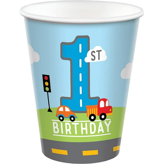 On The Road 1st Birthday 9 oz Paper Cups (8ct)