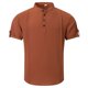 thumbnail image 1 of Camisa de Manga Corta Plisada con Botón de Cuello en V, Mezcla de Algodón de Poliéster Top de Vacaciones de Playa, Suelto para Hombres, 1 of 8