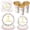 Pink, variant on Communion Decorations – Includes 9" & 7" Plates, Napkins, Cups, Cutlery, Serves 25, for First Holy Communion, Baptism, Primera Comunion Party, Available in Pink, Blue, or Green