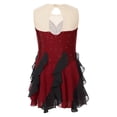 thumbnail image 4 of Vestido de baile para niñas, brillante, con volantes, patinaje artístico, sin mangas, con abertura en la espalda, de una pieza, para gimnasia, Ballet, Ropa de baile lírico, 4 of 5