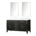 thumbnail image 2 of Laurel 60 in W Black Oak Double Bath Vanity, Carrara Marble Top, and 28 in Mirrors, 2 of 5