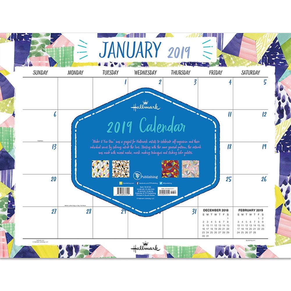 2019 Art of Hallmark 22" x 17" January 2019December 2019 Desk Pad