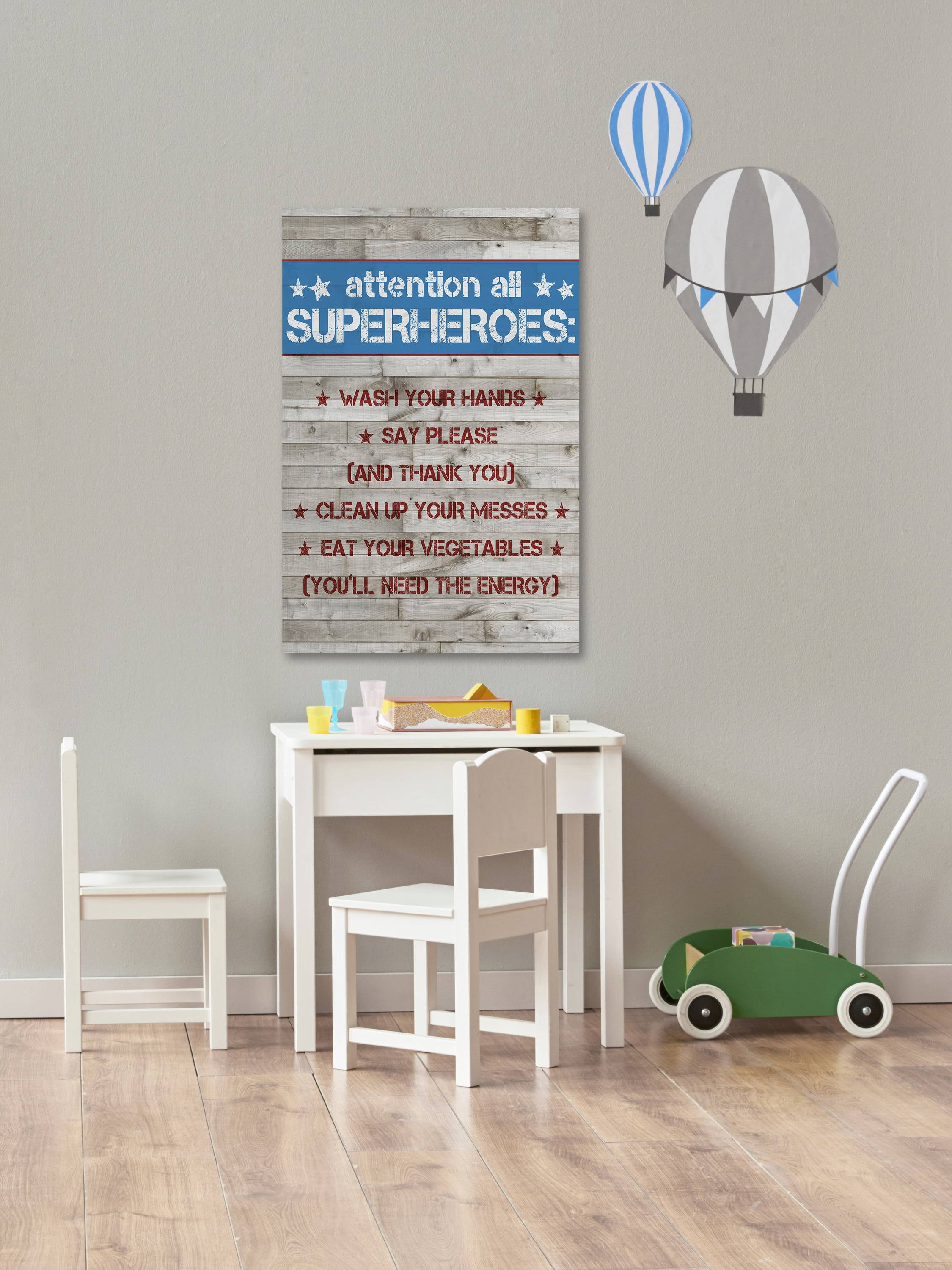Marmont Hill Wooden Superhero House Rules Canvas Wall Art