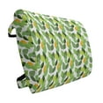 thumbnail image 1 of Leaves Lumbar Pillow, Mother Nature Feng Shui Themed Vegetation Growth Tranquil Illustration, Soft Back Cushion for Office Chairs with Adjustable Straps, 14" x 13", Fern Green Marigold, by Ambesonne, 1 of 7