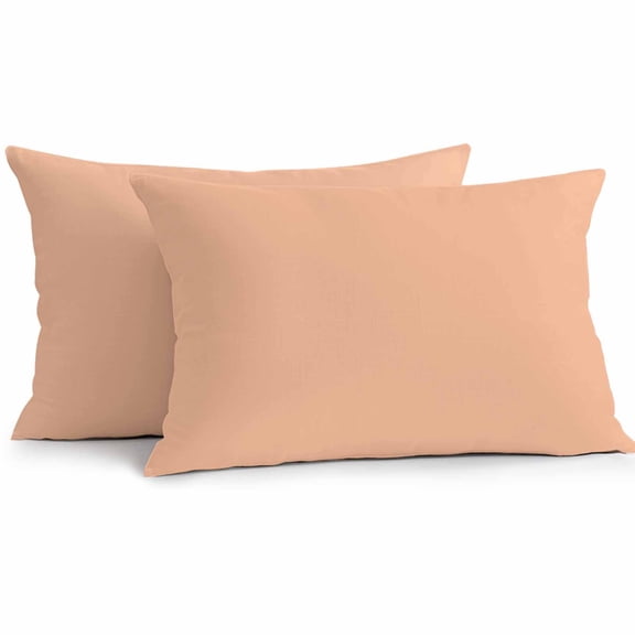 Outdoor Pillow Cover Peach Fuzz Pink Set of 2 Waterproof Throw Pillowcases Solid Color Decorative Patio Furniture Pillows for Couch Garden Indoor & Outdoor Use