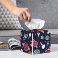 thumbnail image 5 of Goofa Rocket Satellite Tissue Box Cover PVC Leather Tissue Holder Square Facial Tissue Case Facial Paper Organizer Dispenser for Bathroom, Vanity Countertop, 5 of 8
