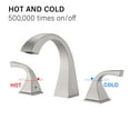thumbnail image 5 of MAYEERTY 2-Handle 3-Hole 6-16" Widespread Bathroom Sink Faucet with Drain & Ceramic Discs, Brushed Nicke, 5 of 7