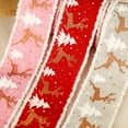 thumbnail image 5 of 1 Roll Christmas Wired Burlap Ribbon for Christmas Tree Crafts Floral Bows Decoration,16.4ft, 5 of 6