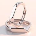 thumbnail image 2 of Anillo de pareja de plata esterlina S925, moda simple, creativo, diamante liso, anillo para hombres y mujeres, 2 of 5