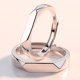 thumbnail image 2 of Anillo de pareja de plata esterlina S925, moda simple, creativo, diamante liso, anillo para hombres y mujeres, 2 of 5
