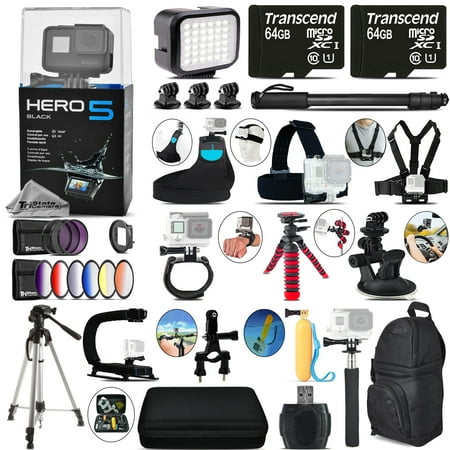 GoPro Hero5 Black 4K Camera + 9PC Filter Kit Set + Backpack -128GB Bundle