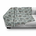 thumbnail image 3 of Nautical Soft Flannel Fleece Throw Blanket, Marine Image with Anchor Windrose Fish and Ships, Cozy Plush for Indoor and Outdoor Use, 50" x 60", Blue Multicolor, by Ambesonne, 3 of 6