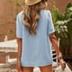 thumbnail image 4 of Camiseta con cuello en V para mujer,Camiseta de manga corta para mujer Camiseta con cuello en V de verano Top de encaje de verano para mujer Características de vanguardia, 4 of 6