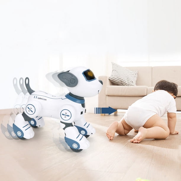 Xihbxyly Ventas y Promociones Perro Robot de Control Remoto para Niños, Juguete de Perro Acrobático Rc con Canto, Baile y Habla, Juguete Interactivo Programable de Inteligencia para Niños de 3 a 12 A