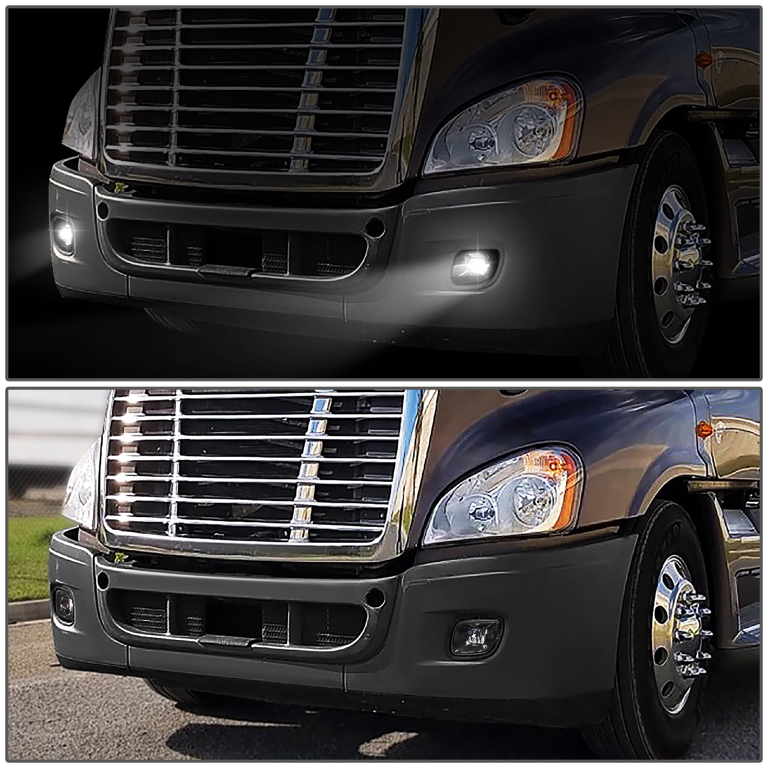 DNA MotoringFL-HAY-008-BK For 2008-2017 Freightliner Cascadia Black Housing Full LED Projector Fog Lights