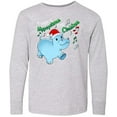 thumbnail image 3 of Inktastic I Want a Hippopotamus for Christmas Hippo in Santa Hat Long Sleeve Youth T-Shirt, 3 of 5
