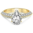 thumbnail image 3 of Pear Shape 4 Carat IGI Certified Lab Grown Diamond Ring | 14K Yellow Gold |Dua Side Stone Knife Edge Diamond Ring | FG-VS1-VS2 Quality Friendly Diamonds, 3 of 5