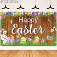 thumbnail image 3 of 2D FLAT 1pc Party Photo Booth Props Large Happy Easter Backdrop, 110x180cm/43.31x70.87 Inch Durable Polyester Fabric Happy Easter Banner Happy Easter Decorations Indoor Outdoor Wall Background, 3 of 5