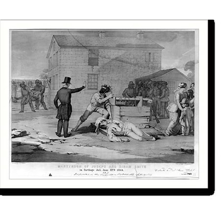 Historic Print, Martyrdom of Joseph and Hiram Smith in Carthage jail, June 27th, 1844.G.W. Fasel pinxit ; on stone by C.G. Crehen ; print. by Nagel & Weingaertner, N.Y., 18" x 24"