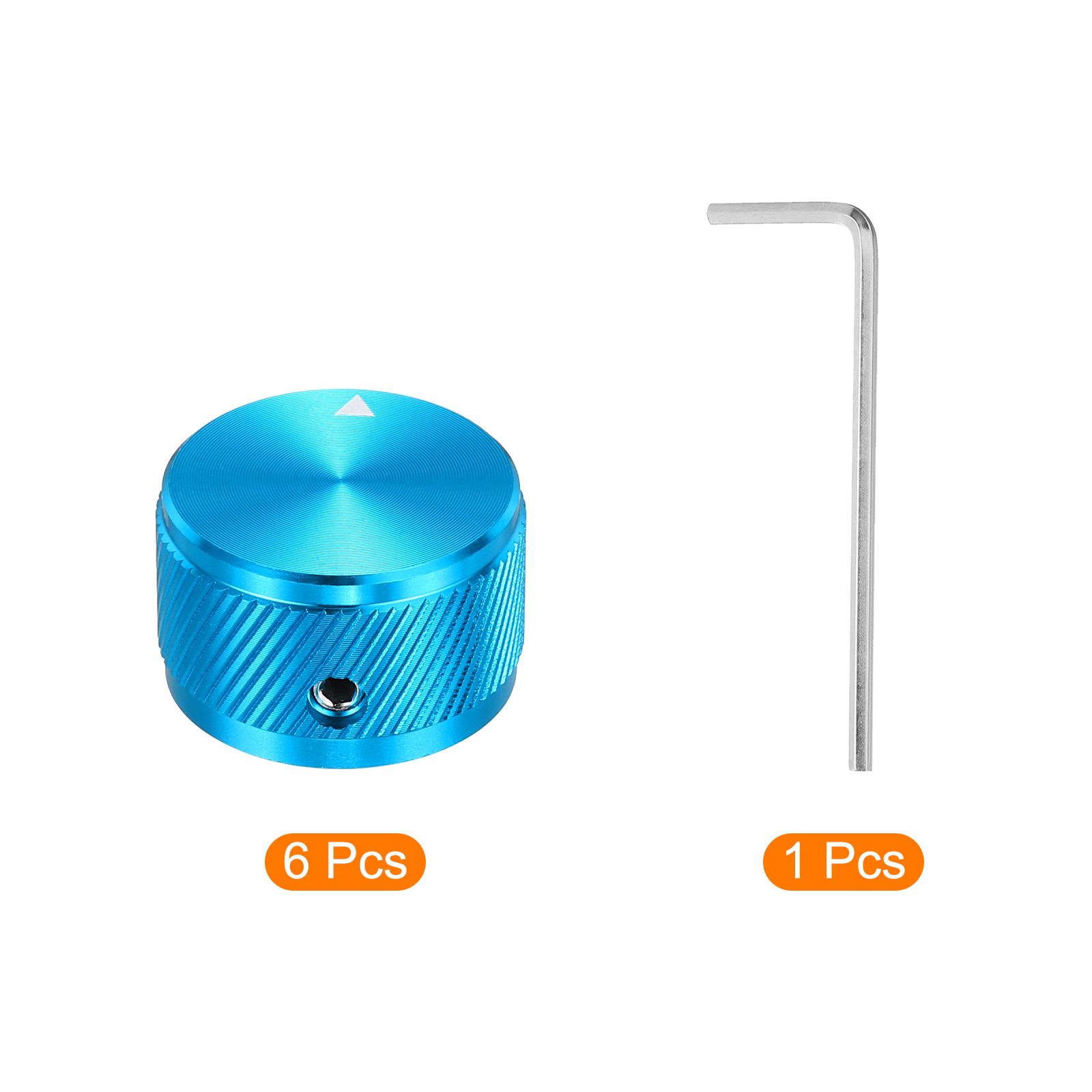 Uxcell 6 Pcs Aluminium Potentiometer Knobs, 1/4" (6mm) Universal Volume Tone Control Knobs for Guitar, Bass, Twill 5/8" Blue