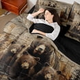 thumbnail image 4 of Feelyou 3D Bear Family Twin Bedding Sets 7pcs, Farmhouse Lodge Cabin Bedding Comforter Set, 4 of 8