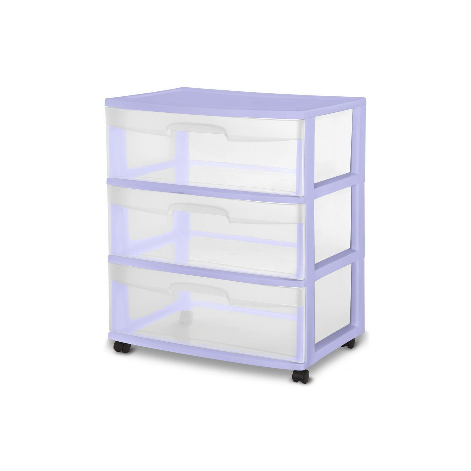 Sterilite Wide 3 Drawer Cart - Lilac