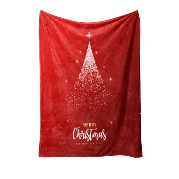 Christmas Blanket, Red Blanket with White Pattern, Super Soft and Warm Holiday Throw Blankets for Couch, Bed and Sofa (A)