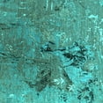 thumbnail image 1 of Ahgly Company Indoor Square Oriental Turquoise Blue Industrial Area Rugs, 4' Square, 1 of 4