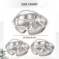 thumbnail image 3 of Plateau de Service Divisé en Acier Inoxydable, Assiette Sectionnelle pour Collations avec Poignée, Plateau Vapeur à Compartiments Multiples, Plat de Service pour Fêtes à la Maison, Rassemblements, Camping, Pique-Niques, C, 3 of 5