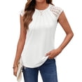 thumbnail image 2 of CHGBMOK Ladies Tops and Blouses Crew Neck Ribbed Fitted Shirt Basic Short Sleeves Summer T Shirt Tops L, 2 of 9