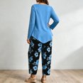 thumbnail image 5 of Zormilly Plus Size Outfits for Women 2 Piece Sets Long Sleeve Shirts Printed Wide Leg Pants Soft Lounge Sets, S-5XL, 5 of 6