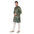thumbnail image 2 of eloria Men's Tunic Jacquard Kurta Pajama Indian Traditional Suit Wedding Party Dress Set Party Wear Apparel, 2 of 6