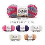 Premier Yarns Puzzle Yarn, Made of Acrylic, Ideal Knitting and Crochet Supplies, Bulky Weight, Hopscotch