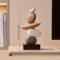 thumbnail image 3 of Modern Resin Stacked Stones Sculpture - Abstract Balanced Rock Art for Various Room Types, Decorative Tabletop Accent, 3 of 6