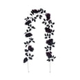 thumbnail image 3 of Under 1 dollar Halloween Savings Halloween Artificial Black Rose Leaves and Rose Garland Halloween Decorations indoor Outdoor, 3 of 6