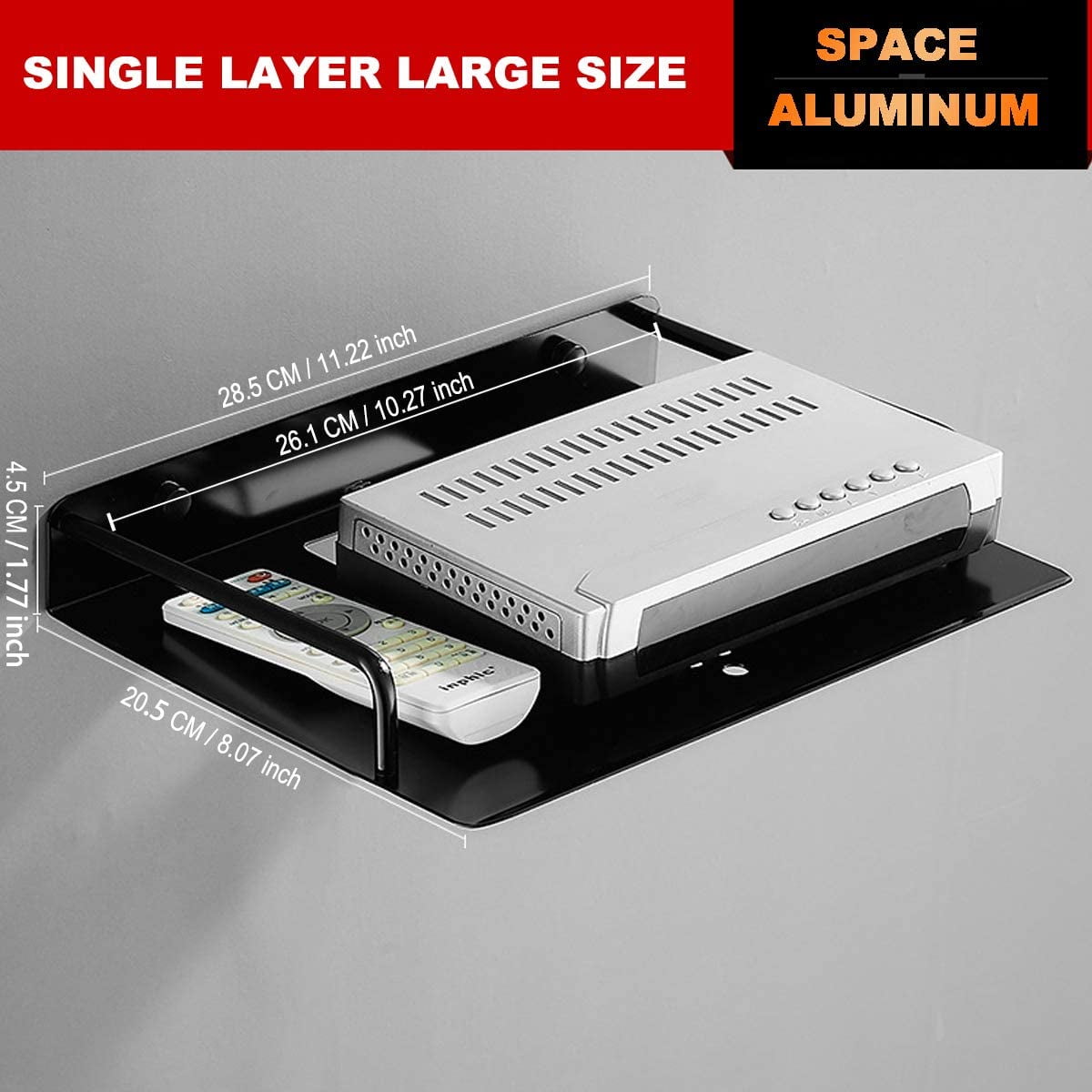 Double Floating Wall Mount Shelf DVD DVR Component Shelf with