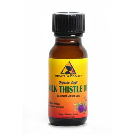 Glass Thistle - MILK THISTLE SEED OIL UNREFINED ORGANIC VIRGIN COLD PRESSED GLASS BOTTLE 0.5 OZ